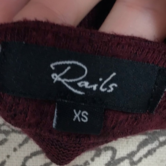 Rails top lace up‎ front long sleeve maroon size XS casual blouse - Picture 5 of 7